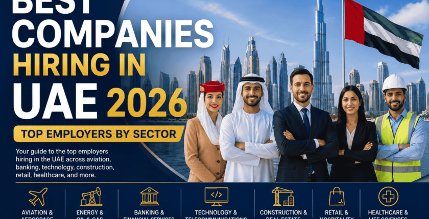 Best companies hiring in UAE 2026 featuring top employers in aviation, banking, technology, construction, retail, healthcare, and hospitality sectors.